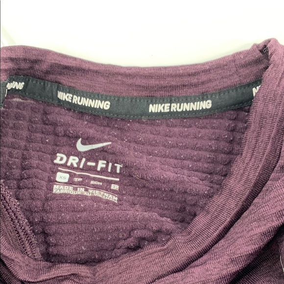 Nike Running dri-fit crewneck long sleeve knit shirt t-shirt purple men X-Small - Picture 7 of 7